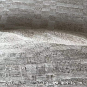 Kontrol edilen düz renkli jakard hattı keten pamuklu kumaş